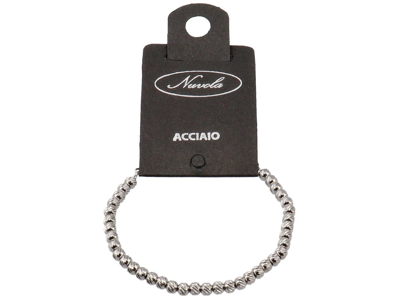 Bracciale acciaio con rondelle zigrinate 1° misura