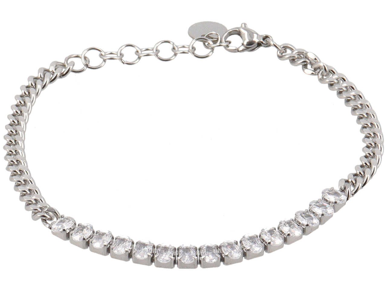 Bracciale groumette con zirconi centrali