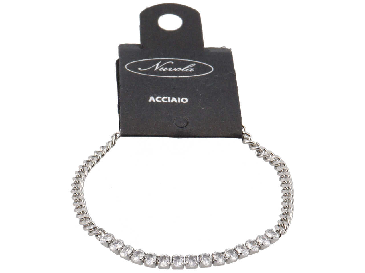 Bracciale groumette con zirconi centrali