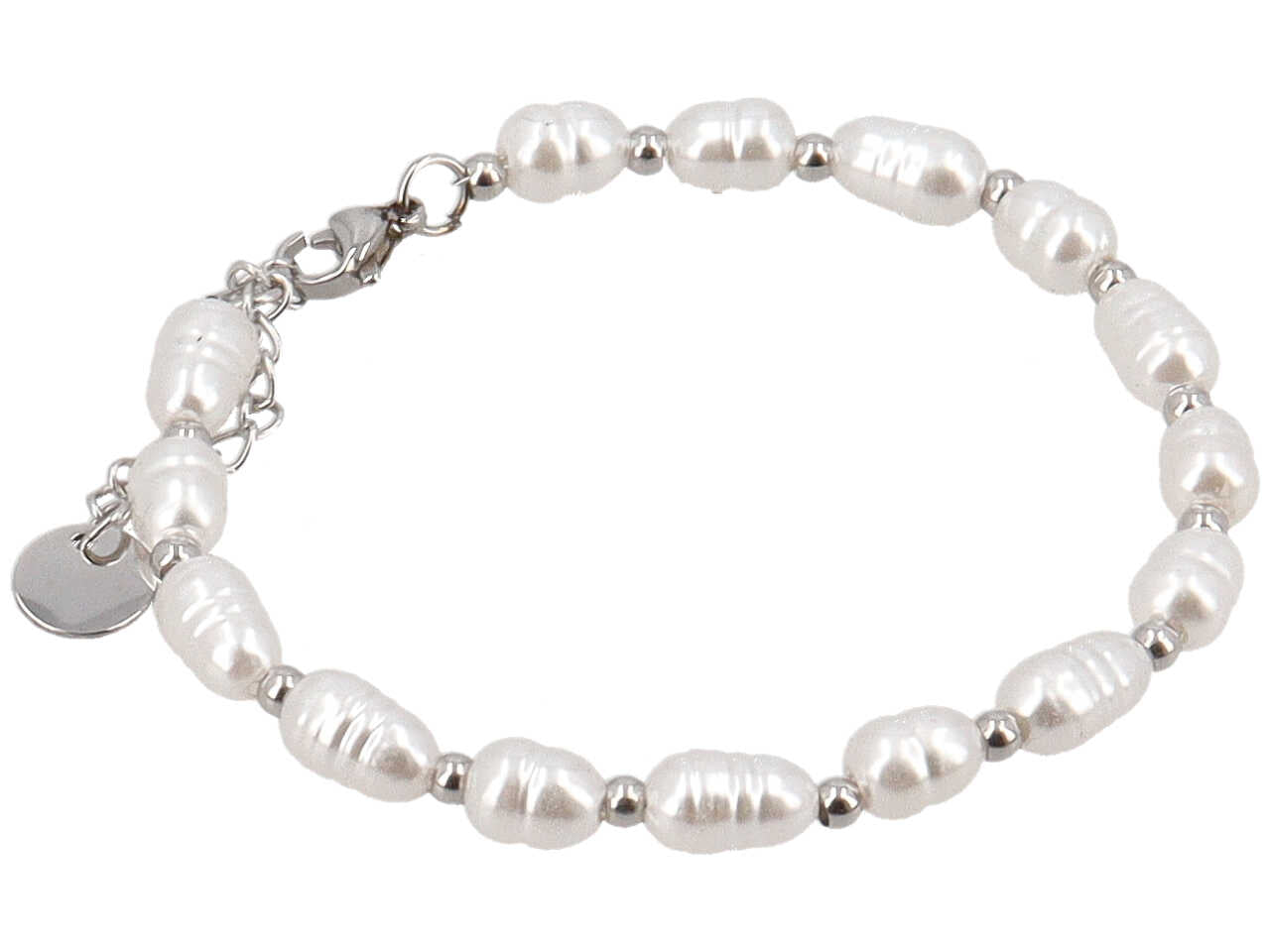 Bracciale con perle ovali e sfere