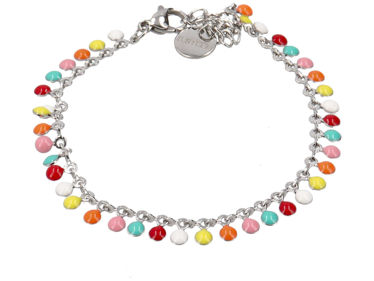 Bracciale a catena e tondini multicolor