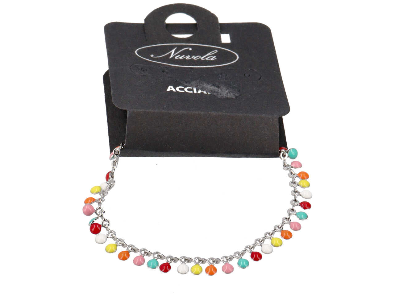 Bracciale a catena e tondini multicolor