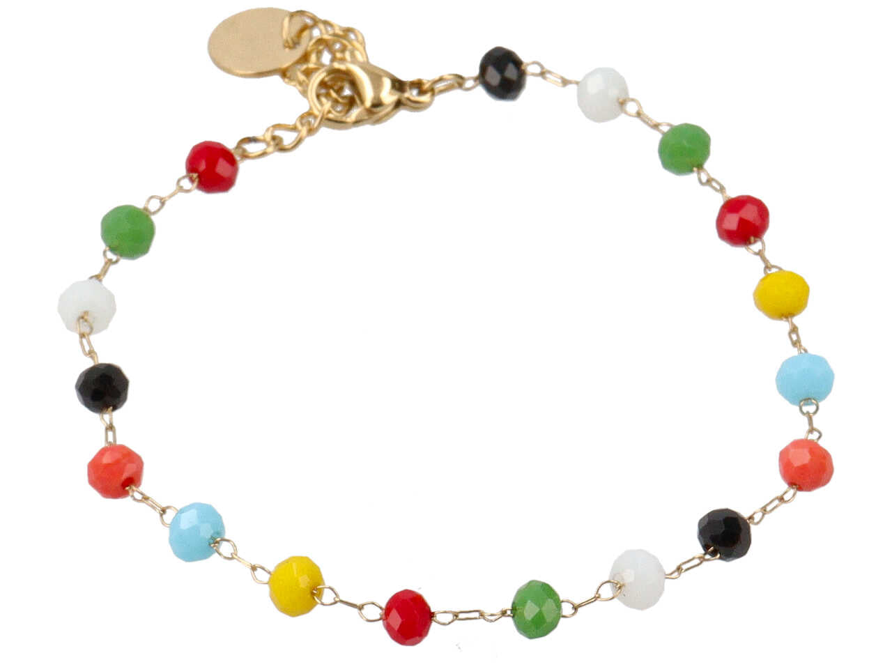 Bracciale oro con sfere in vetro multicolor