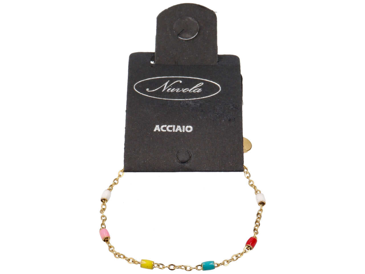 Bracciale oro con barilotti colorati