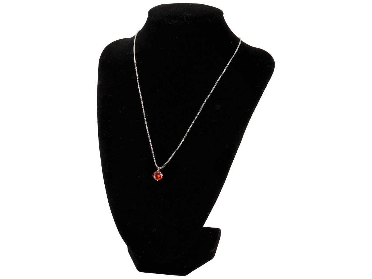 Collana in acciaio con punto luce grande