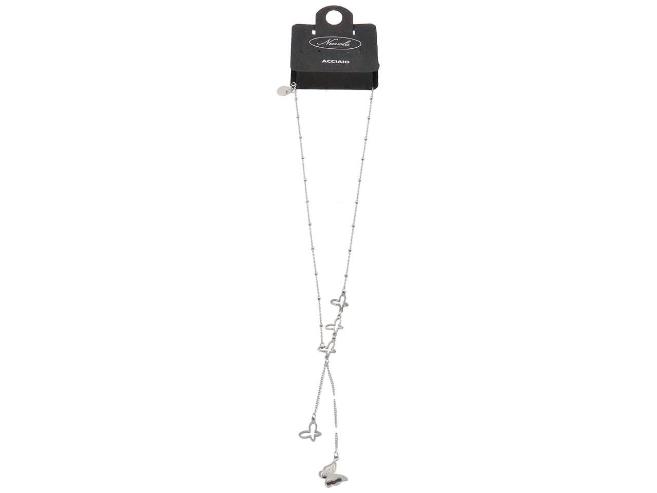 Collana filo argento con farfalle