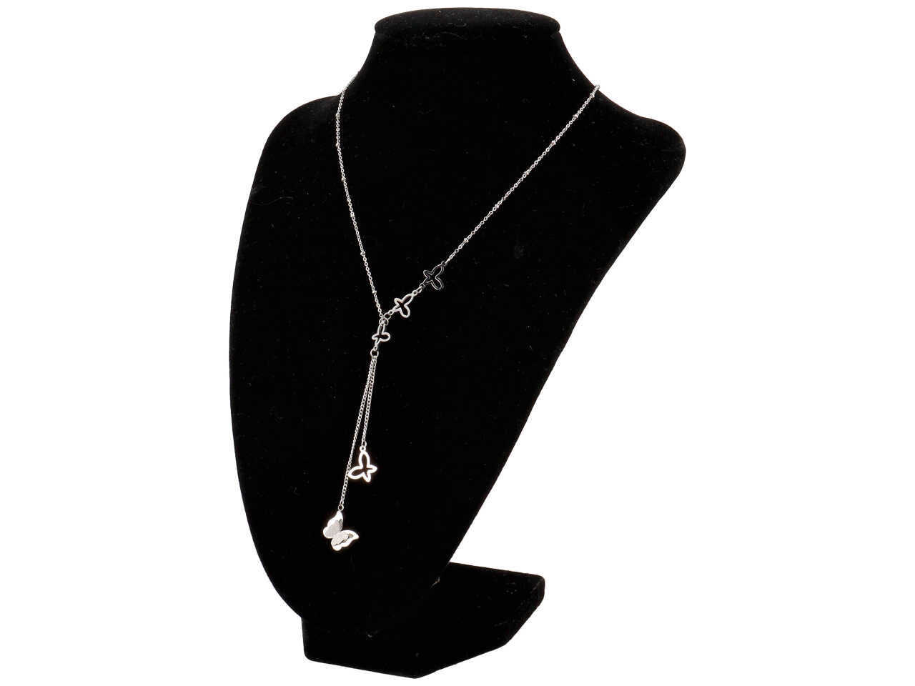 Collana filo argento con farfalle