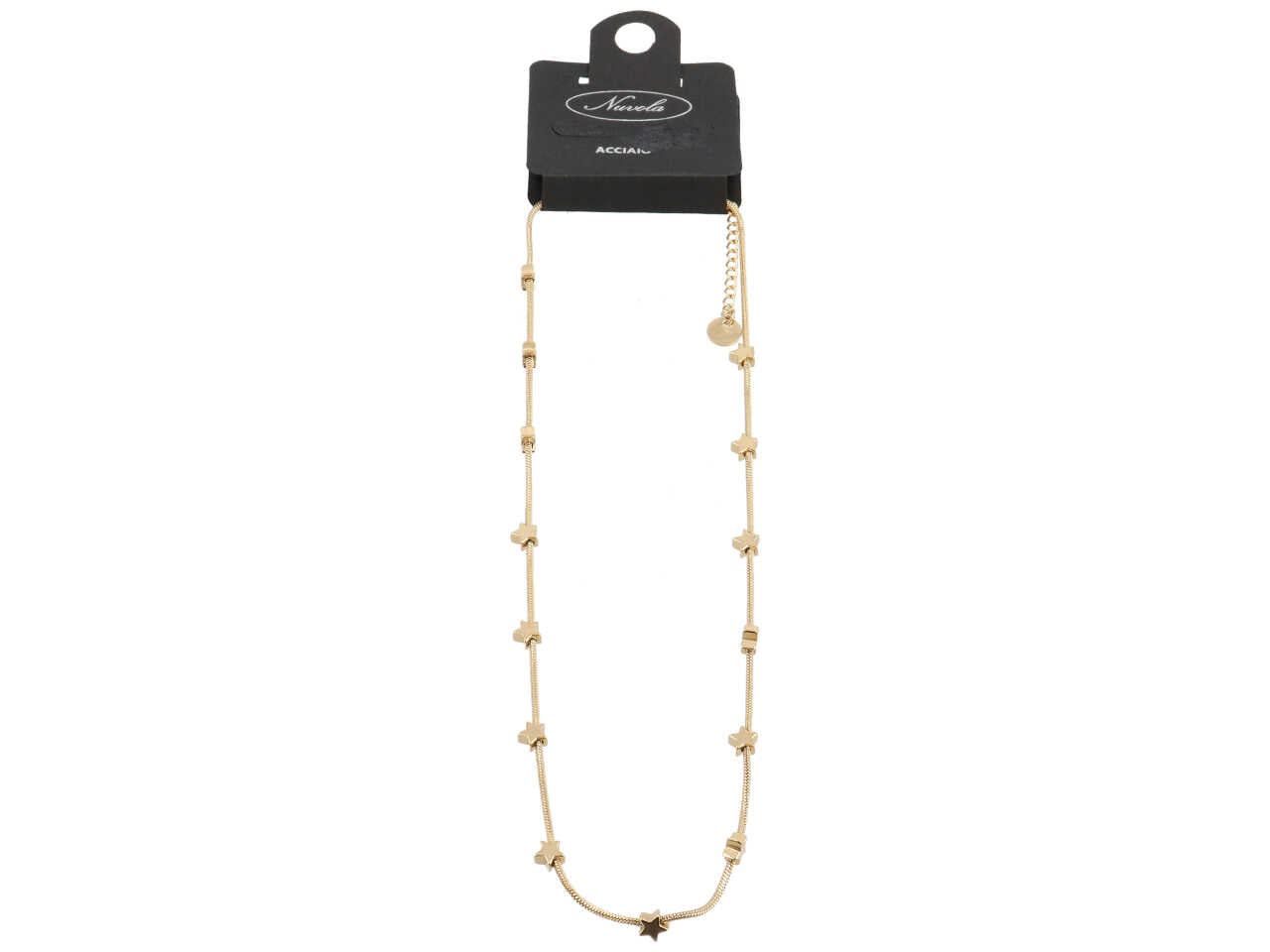 Collana coda di topo con stelle alterne