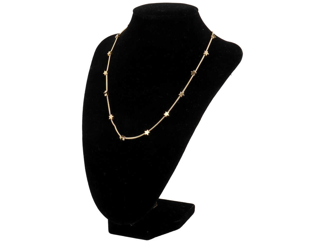 Collana coda di topo con stelle alterne