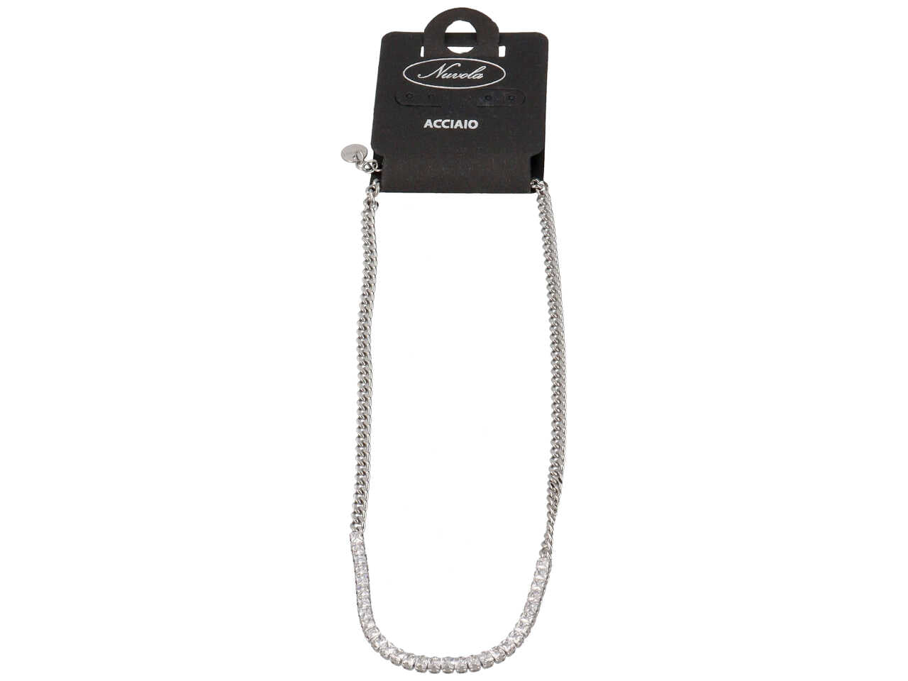 Collana groumette con zirconi centrali