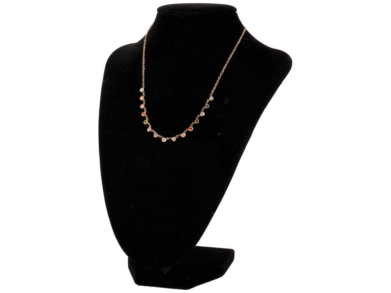 Collana oro con zirconi piccoli multicolor