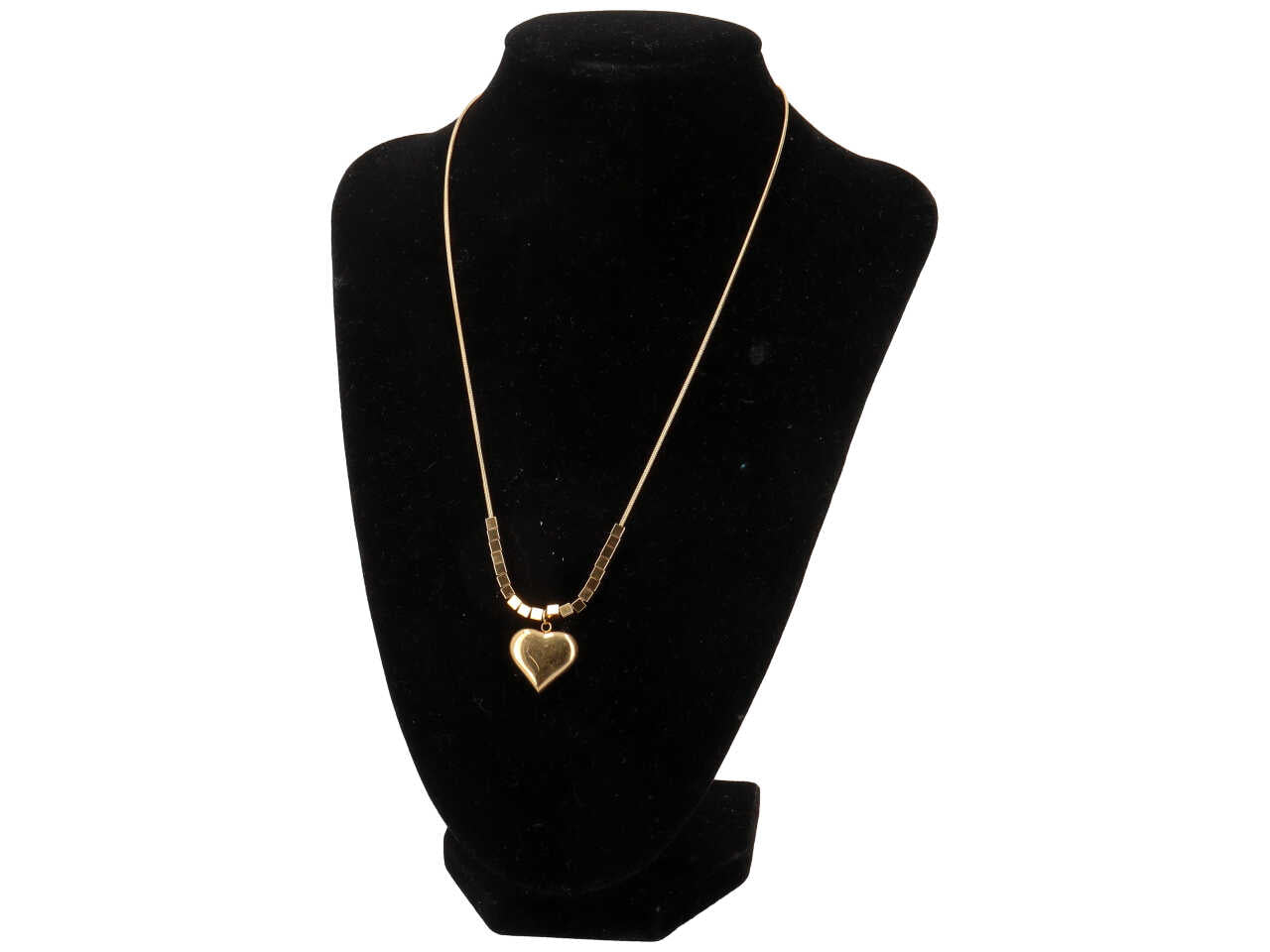 Collana con cubi e ciondolo a forma di cuore oro