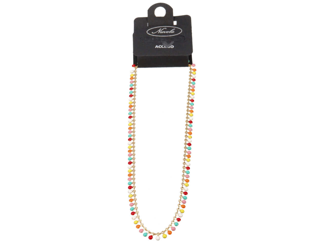 Collana oro con tondini multicolor
