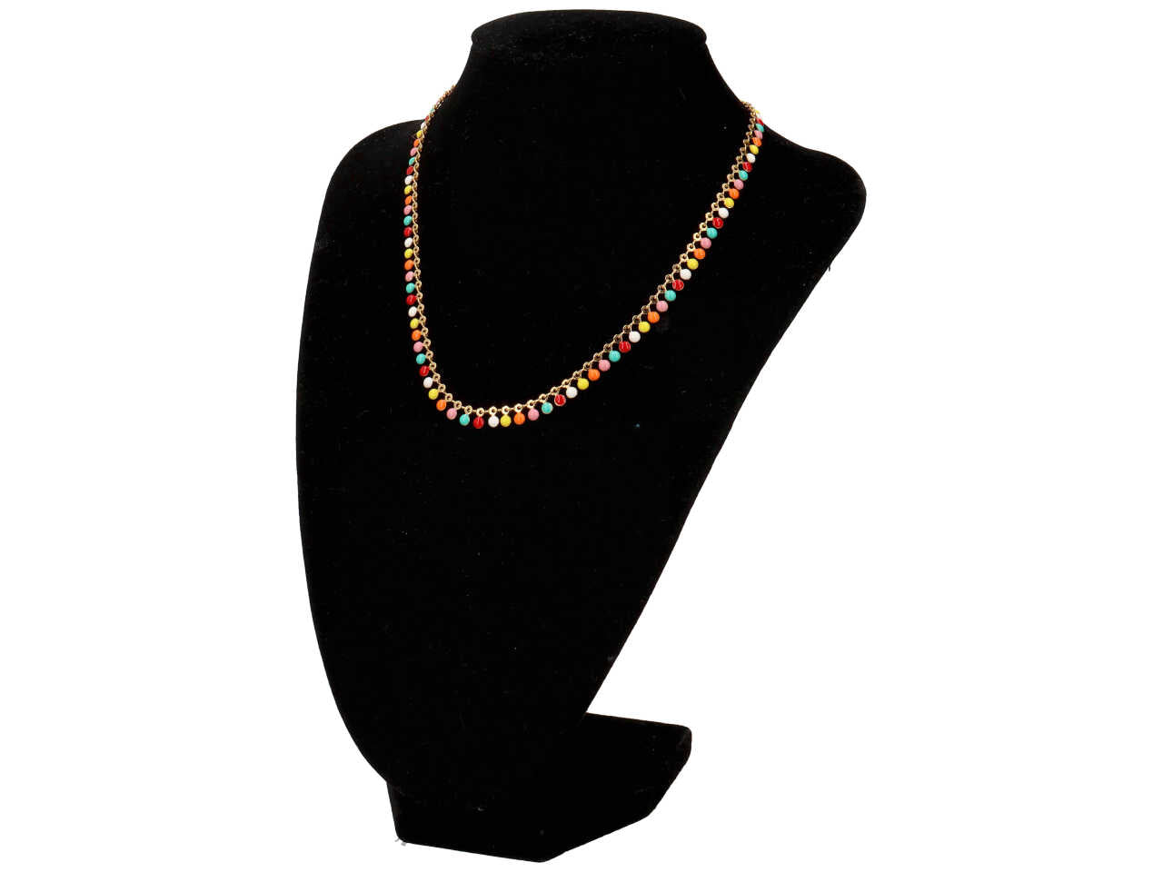 Collana oro con tondini multicolor