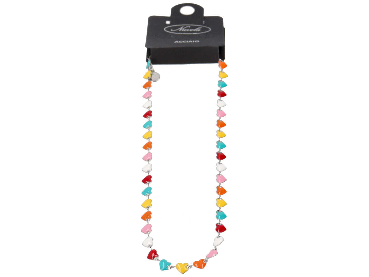 Collana con cuoricini multicolor