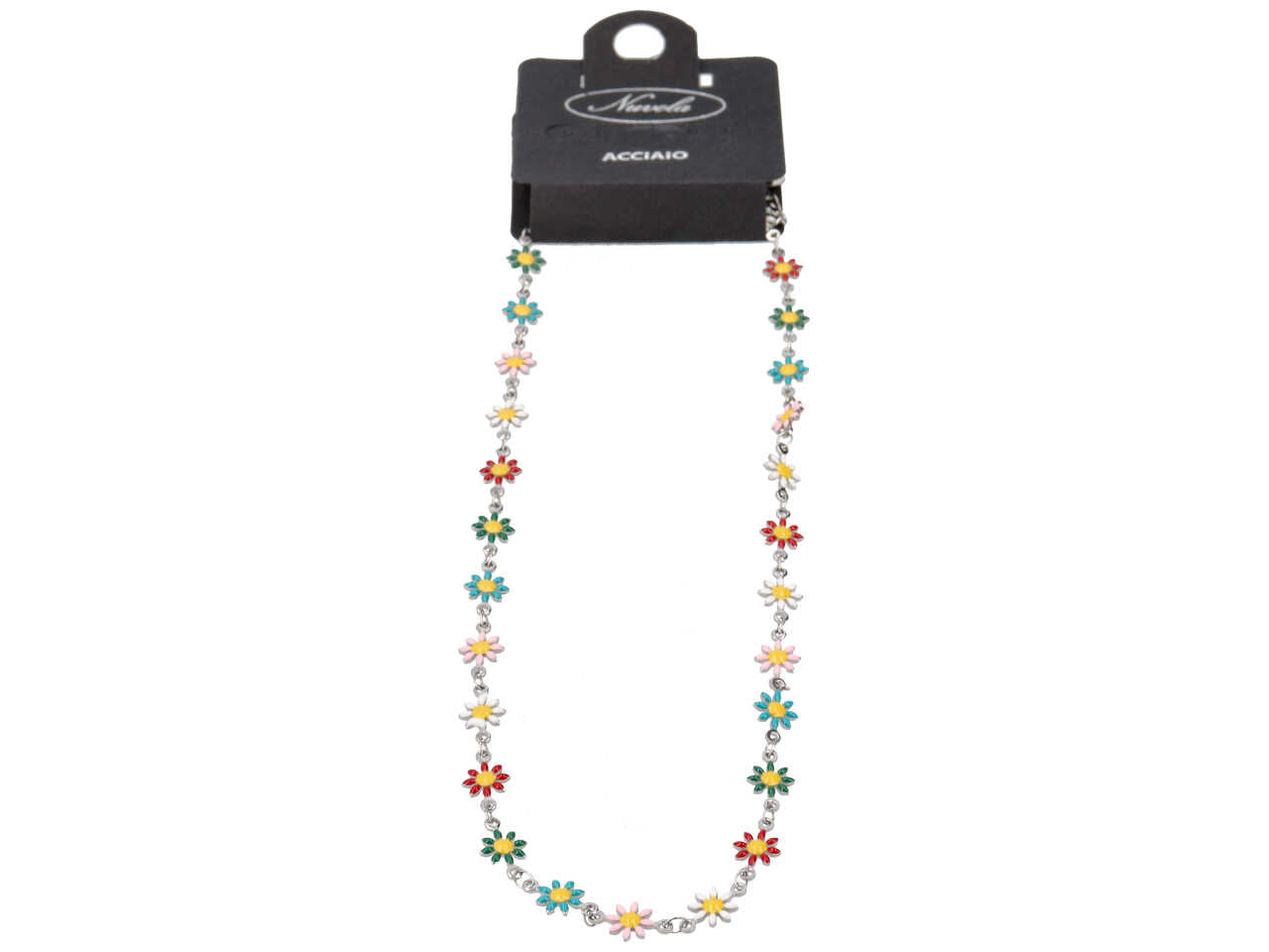 Collana con margherite colorate