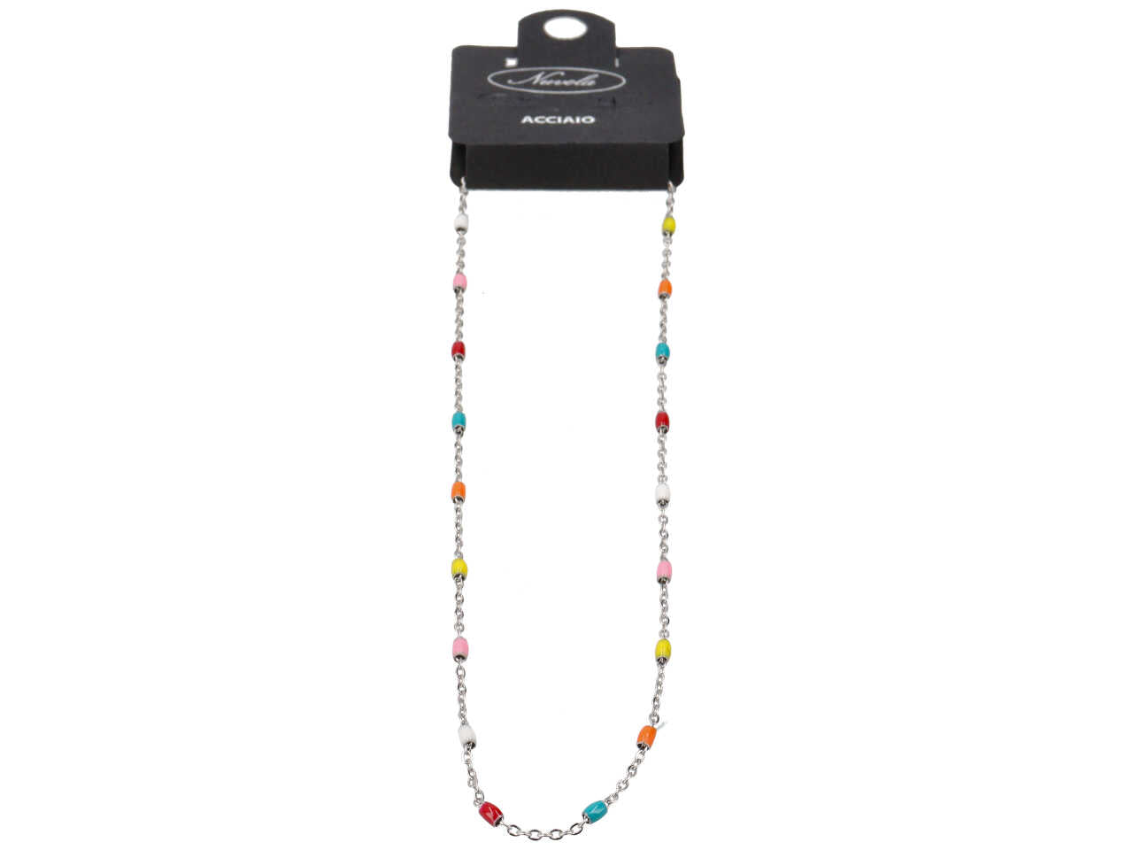 Collana con barilotti multicolor