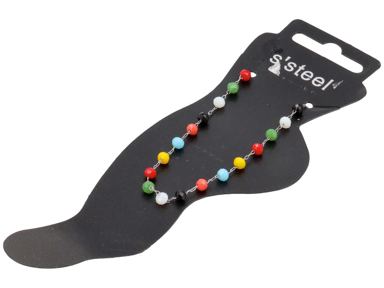 Cavigliera con sfere multicolor