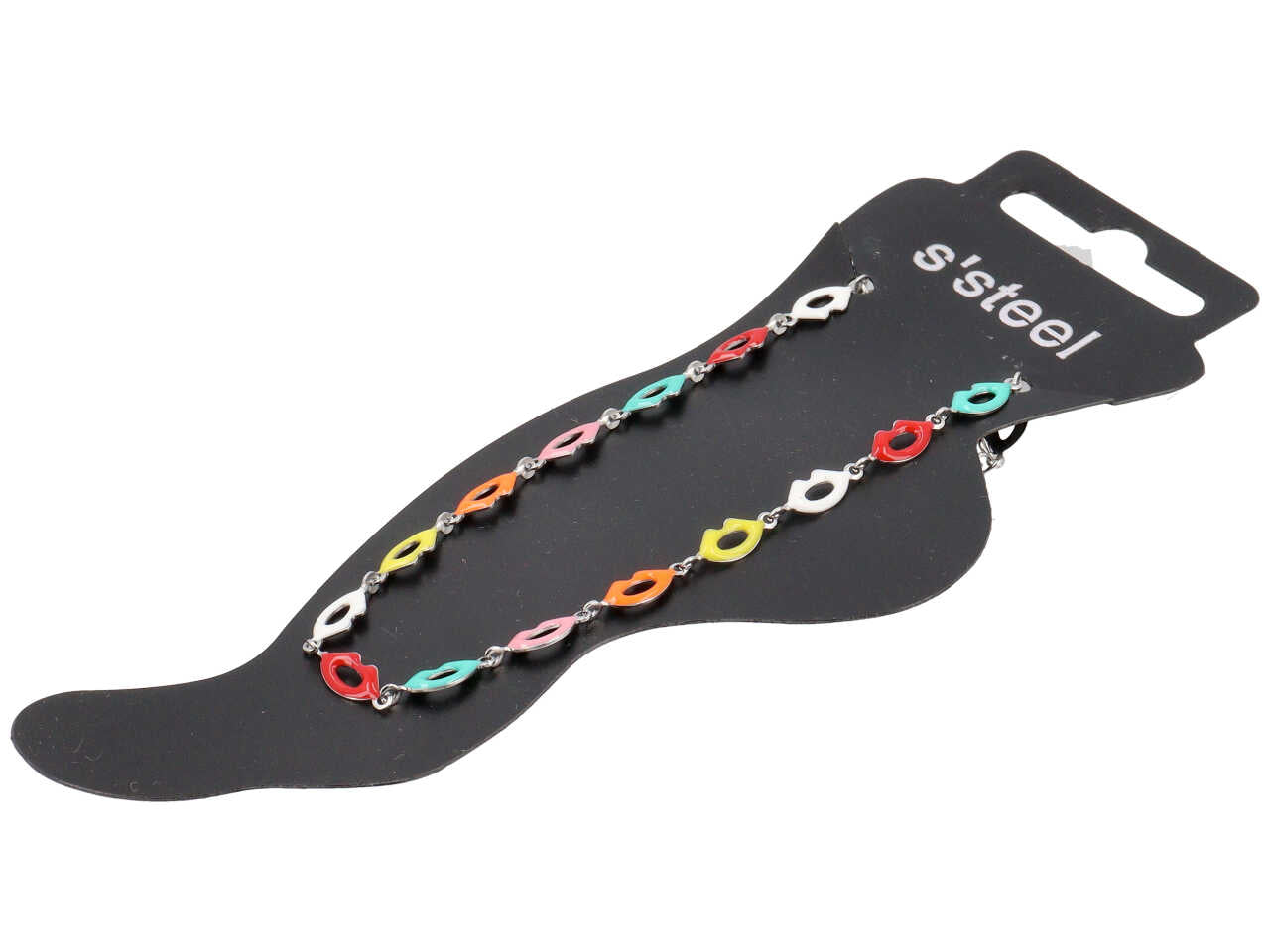 Cavigliera con bocche multicolor