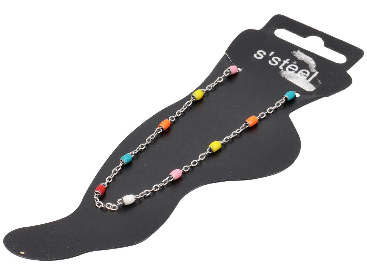 Cavigliera con barilotti multicolor
