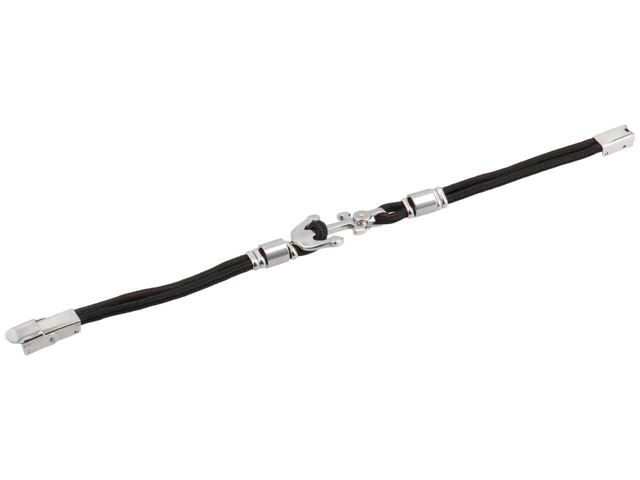Bracciale a v 2 fili corda e ancora stilizzata