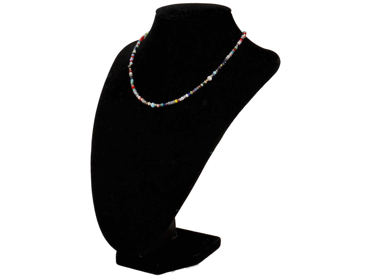 Collana girocollo con cristalli e occhi in colori assortiti