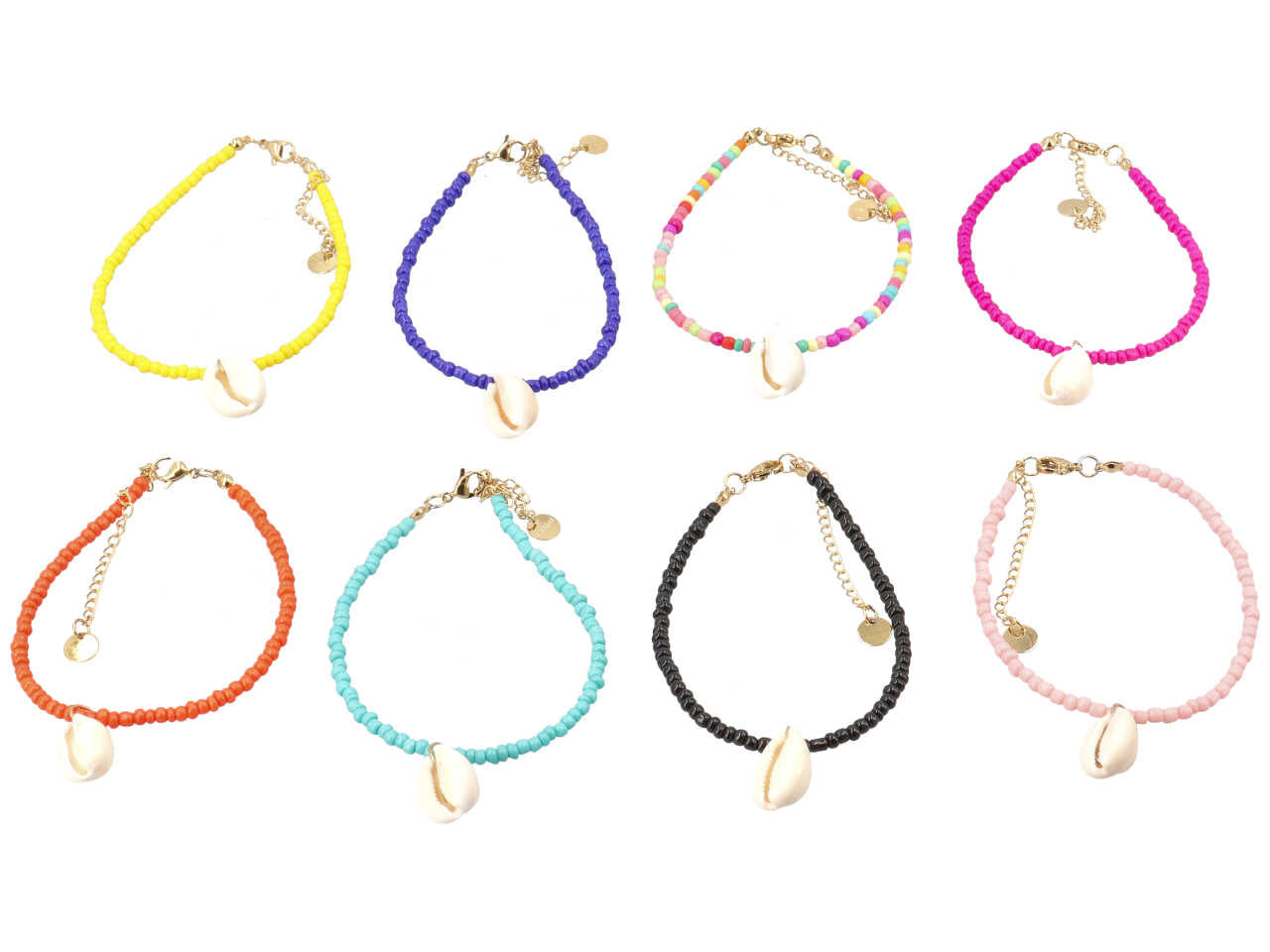 Bracciale con corallini e conchiglia