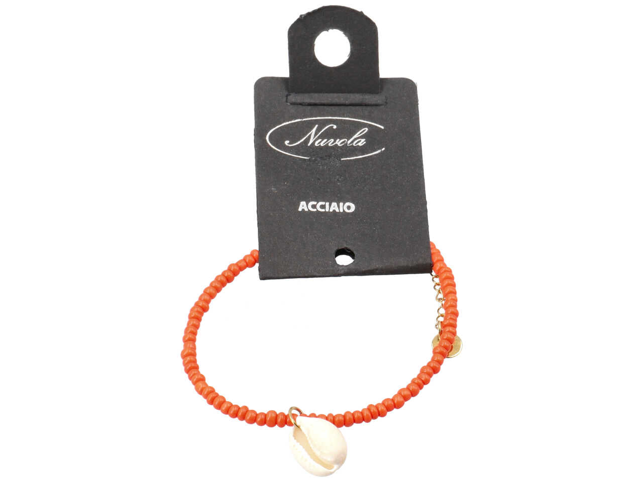 Bracciale con corallini e conchiglia