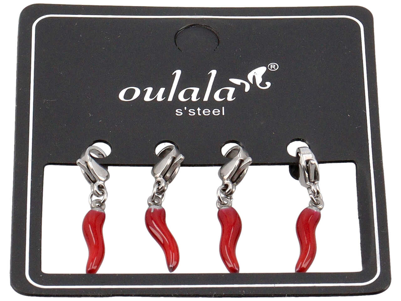 Pendente acciaio corno rosso