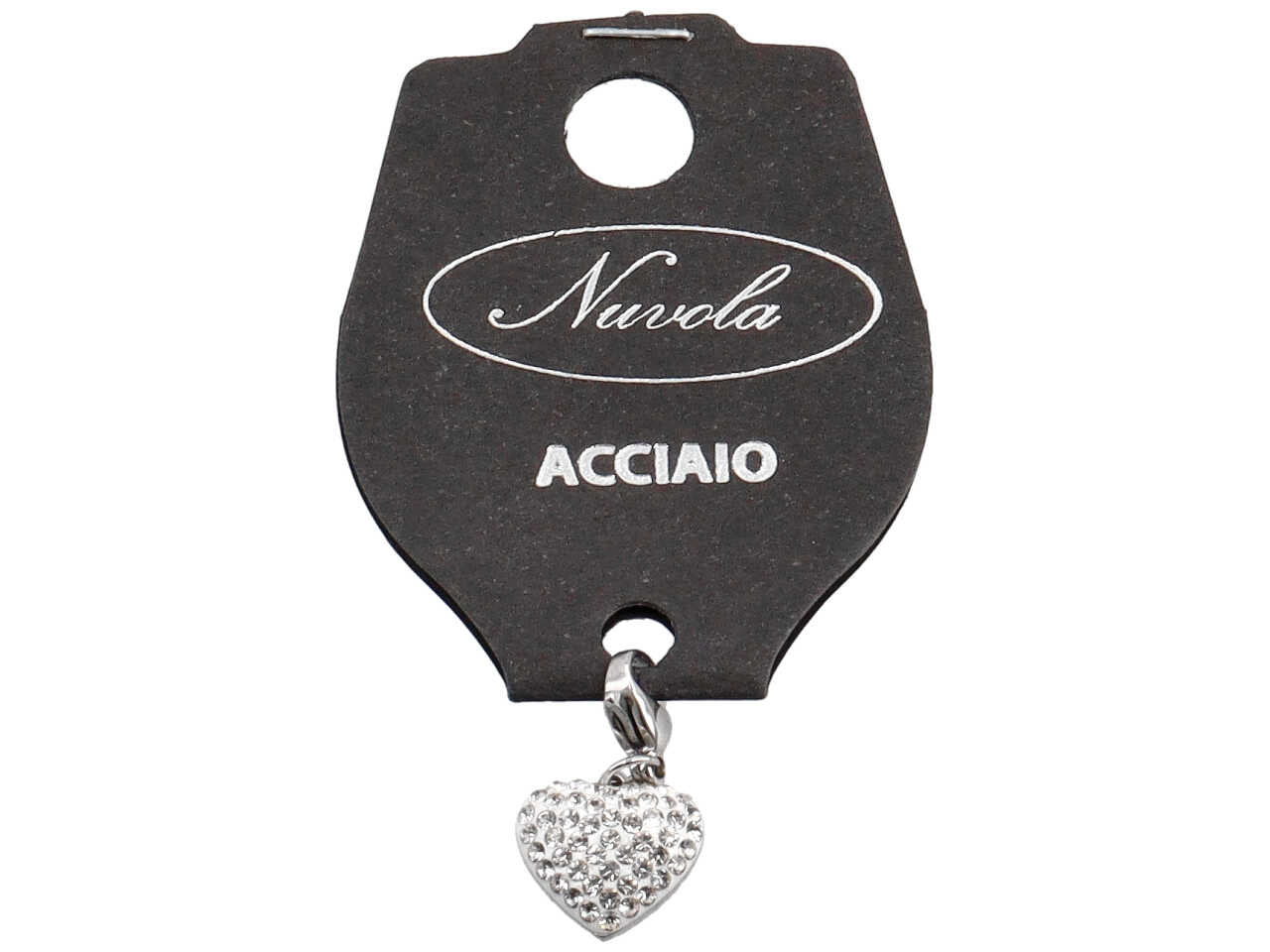 Pendente acciaio cuore c/strass