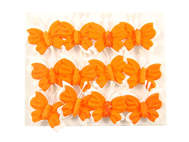 Farfalla 4cm 12pz arancio adesiva 28016/ara