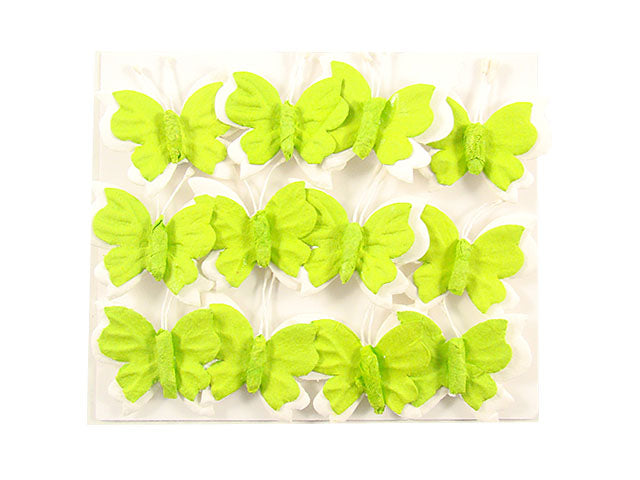 Farfalla 4cm 12pz verde adesiva 28016/ver