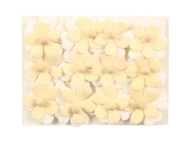 Fiore 4cm 12pz crema adesivo 28019/cre
