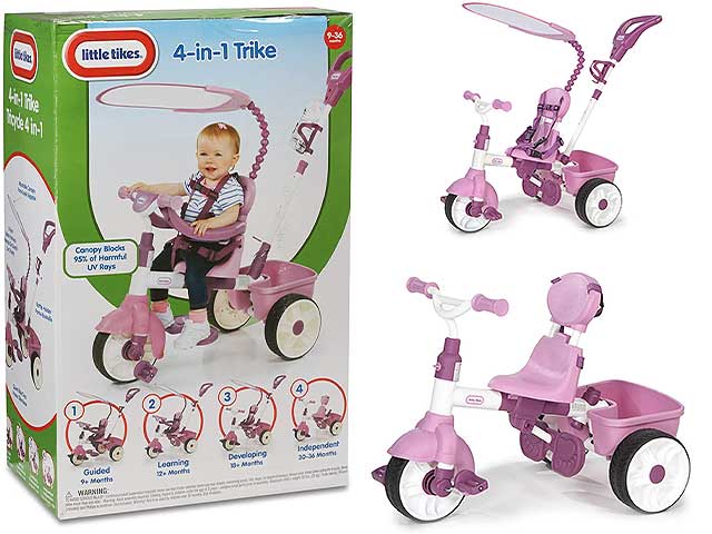 little tikes triciclo rosa 4-in-1 634307