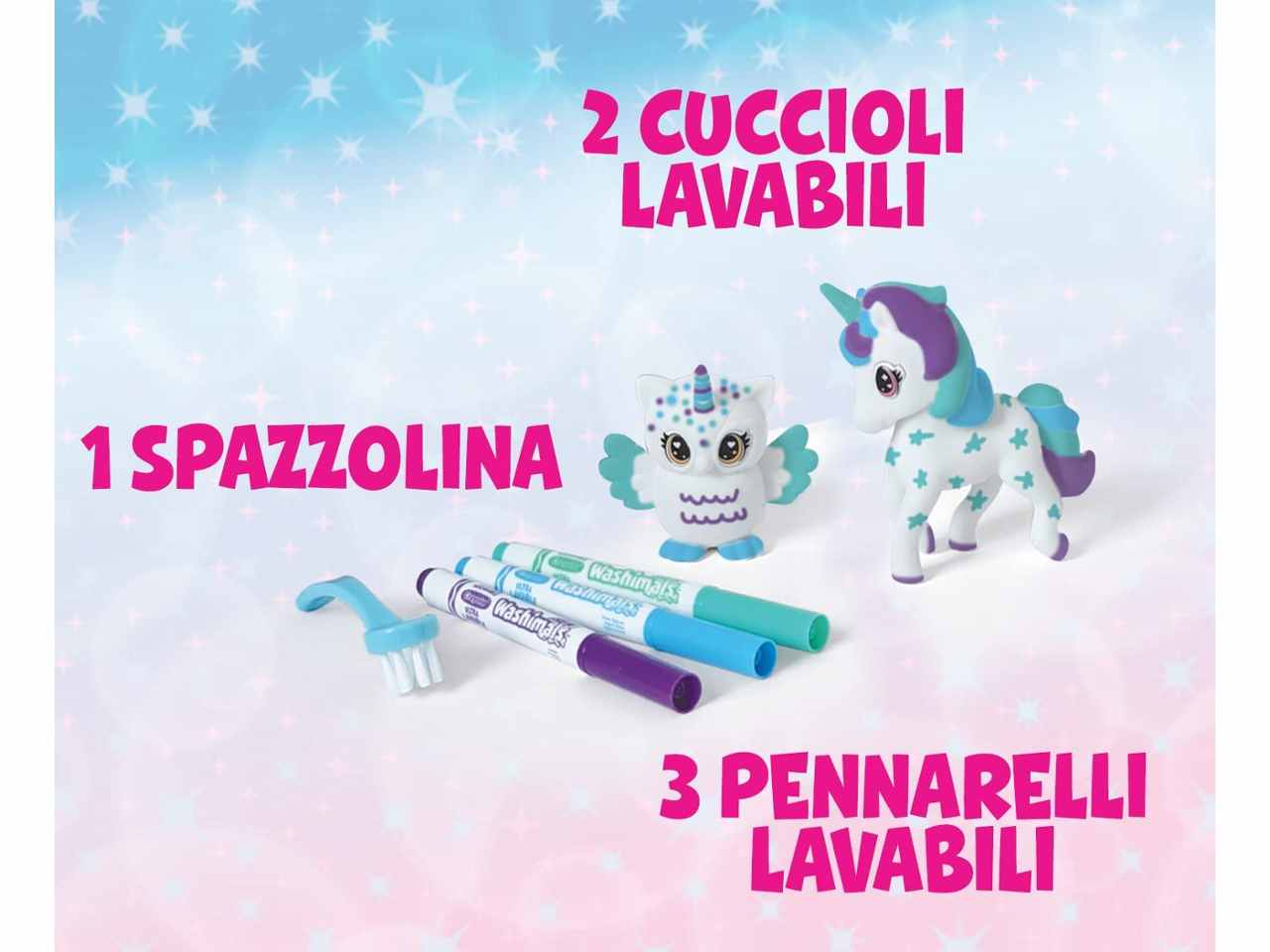 Washimals set ricarica unicorno&gufetto 74-7473