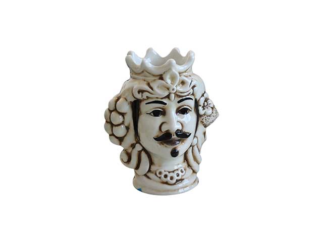 testa di moro uomo  bianca 10x8cm 13-1p