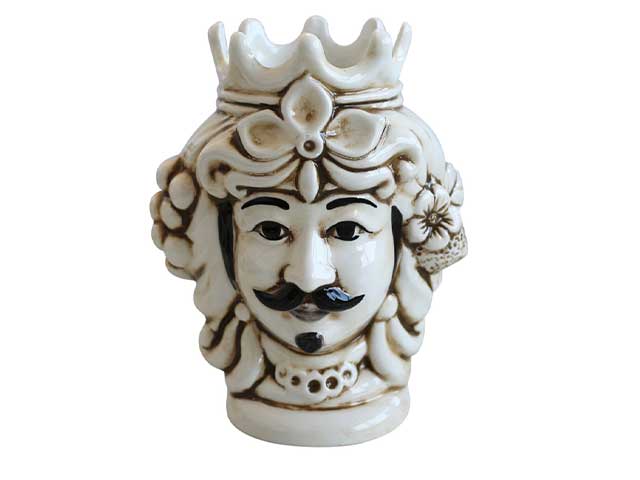 Testa di moro uomo bianca h.23cm 23-4