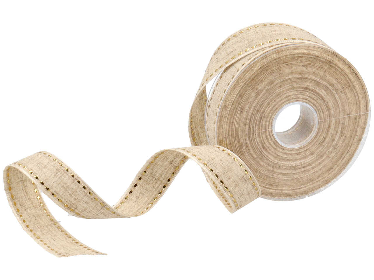 Nastro couture lino lame 25mmx20mt panna/oro