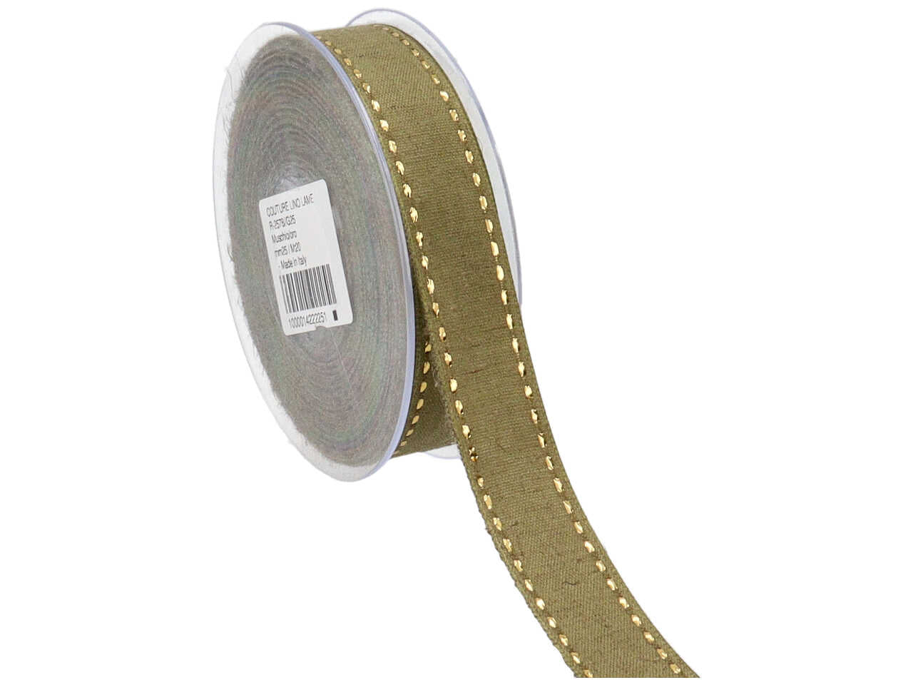 Nastro couture lino lame 25mmx20mt muschio/oro