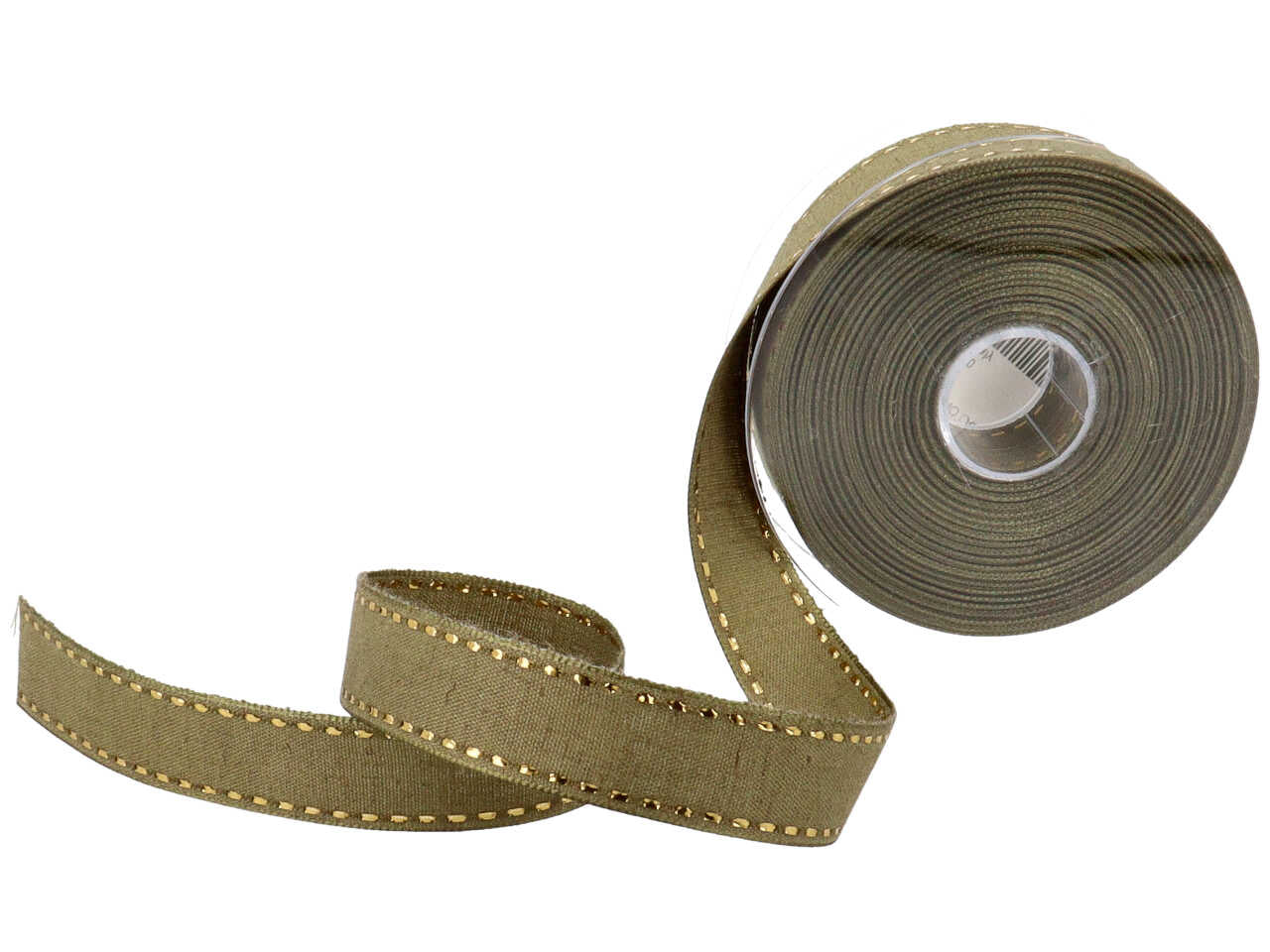 Nastro couture lino lame 25mmx20mt muschio/oro