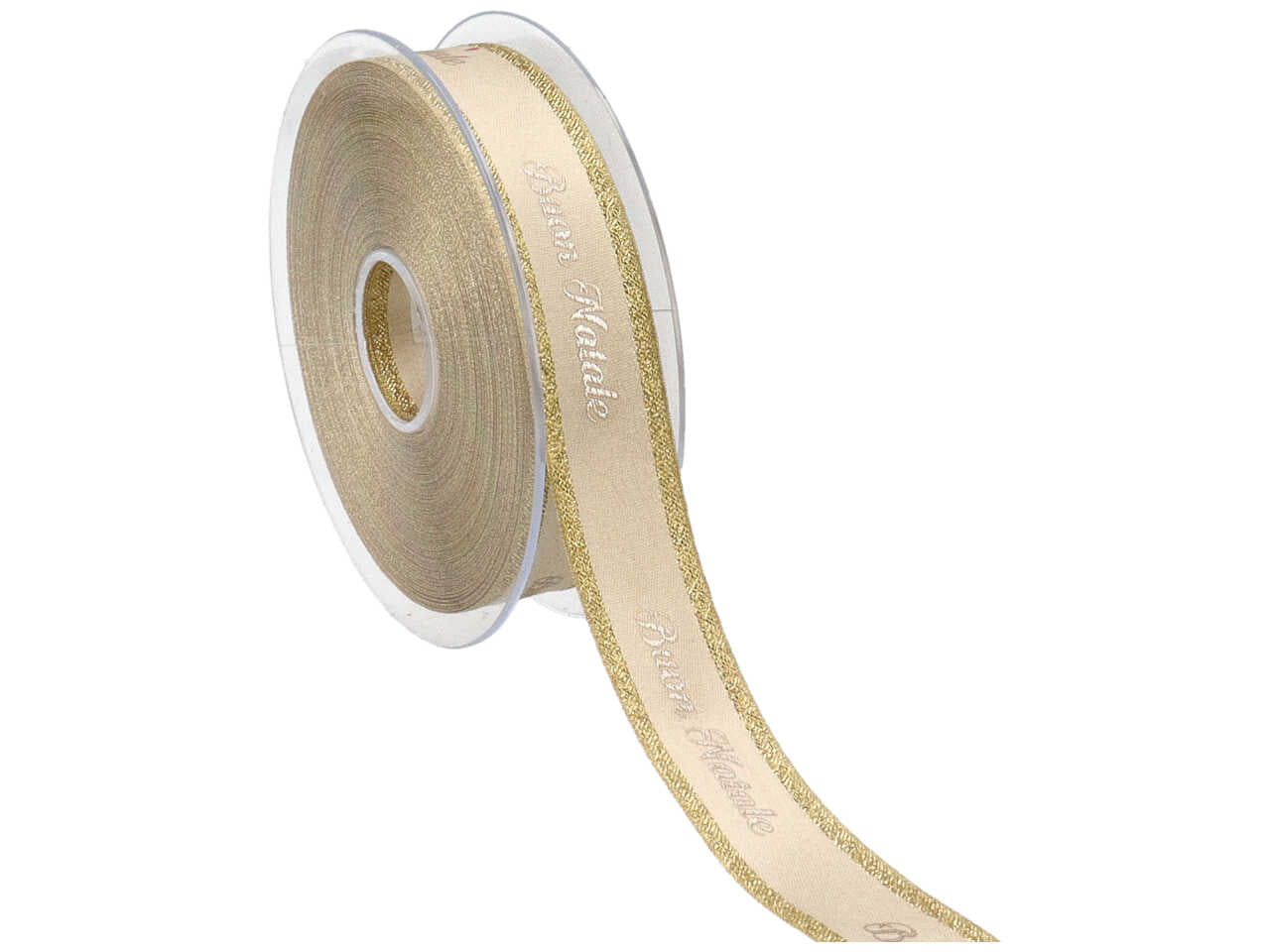 Nastro fashion buon natale st.ser.lam. oro 15mmx20mt panna/oro