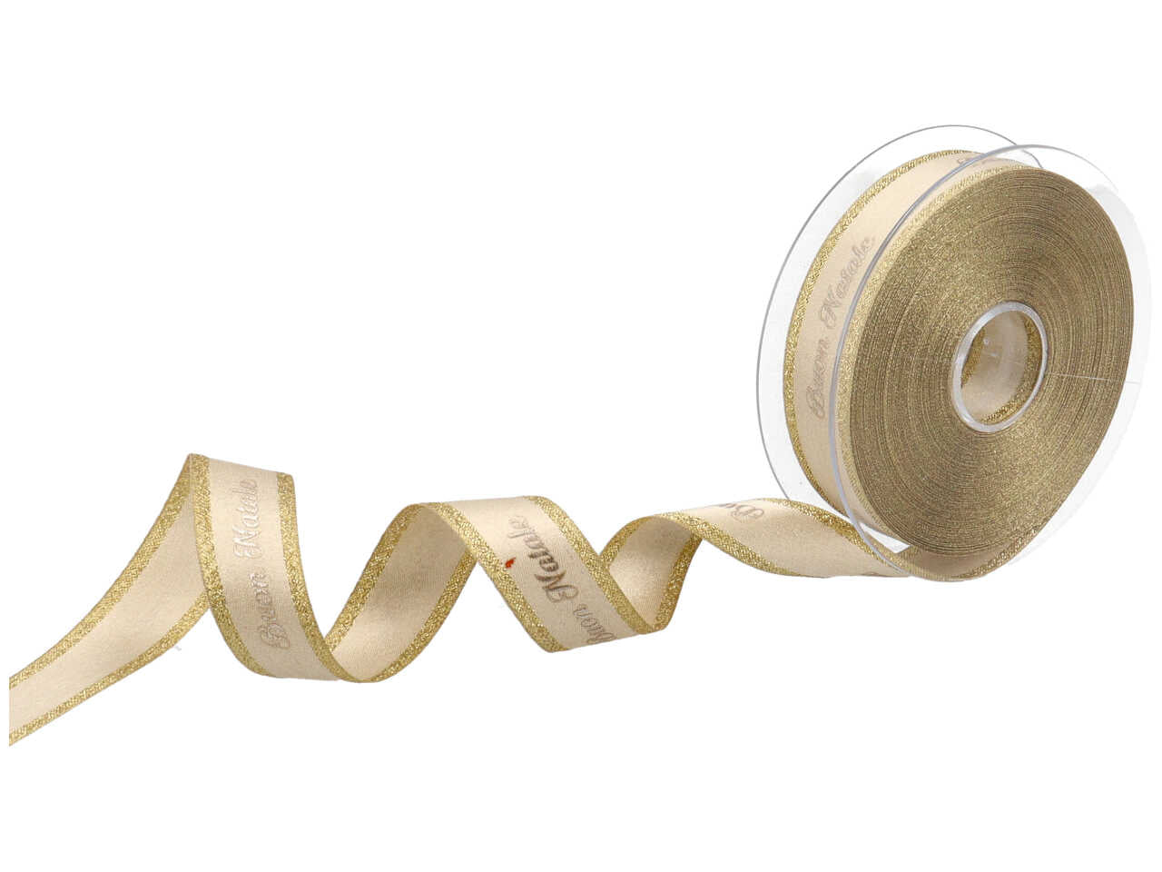 Nastro fashion buon natale st.ser.lam. oro 15mmx20mt panna/oro