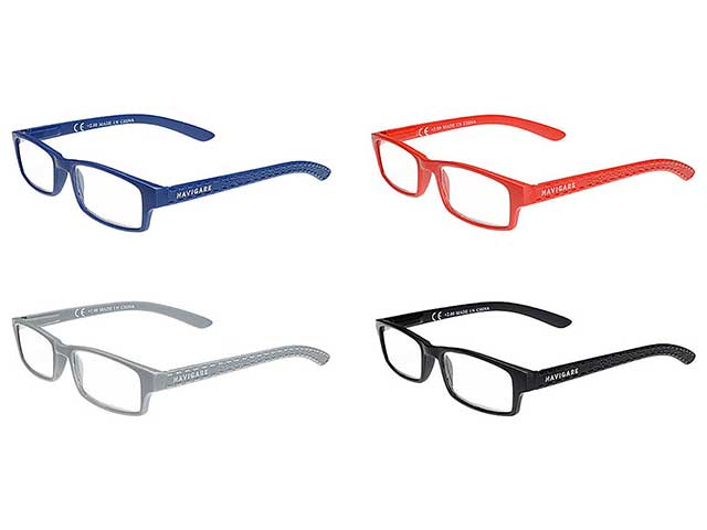 Occhiali da lettura da vista in policarbonato con astuccio, colori assortiti - diottrie: + 2.50