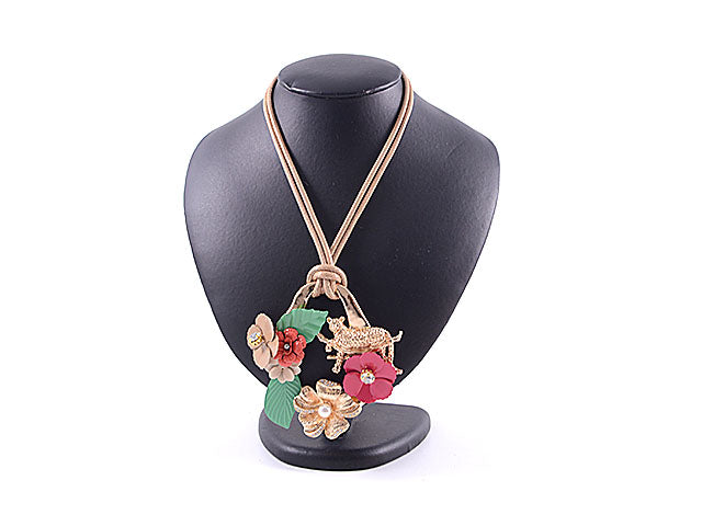 Collana c/tigre e fiori colel082-m