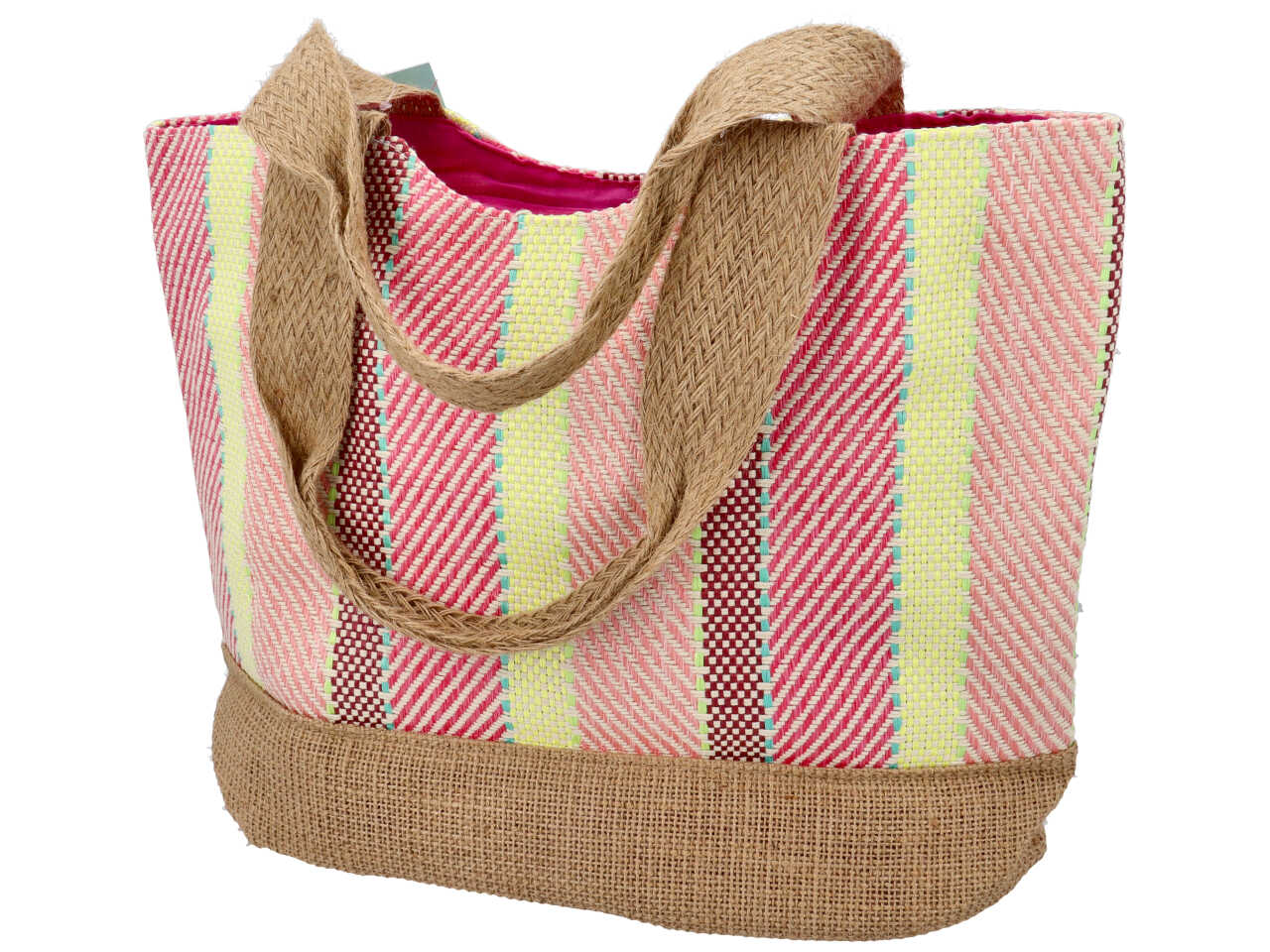 Borsa spiaggia yuta rosa 50x35x16cm