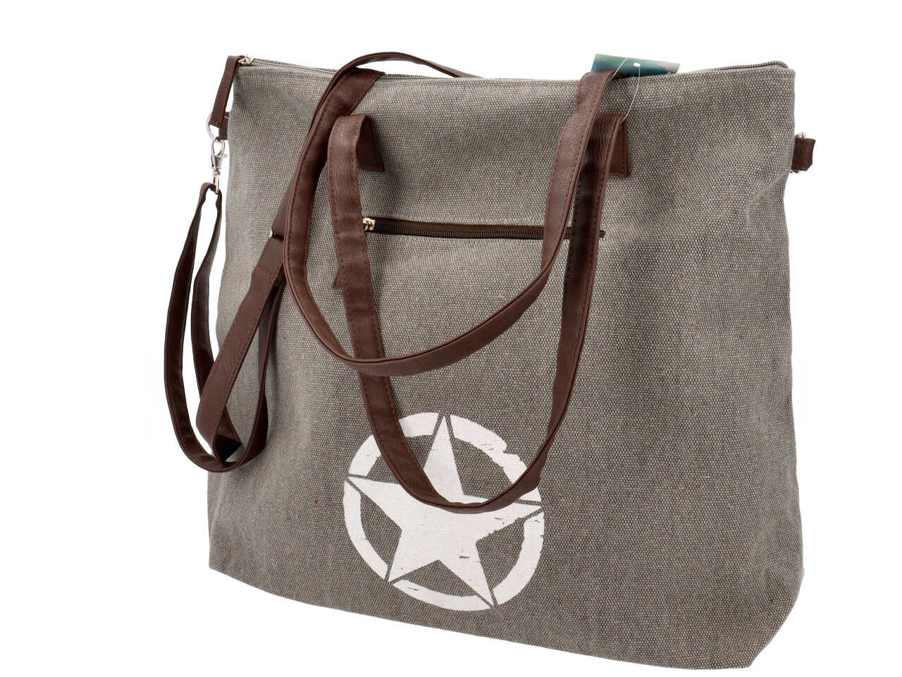 Borsa spiaggia stella militare grigia