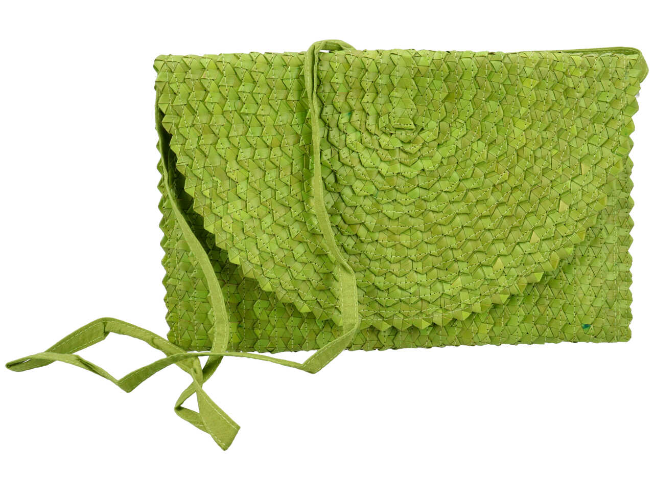Pochette mano rafia rettangolare colore pistacchio