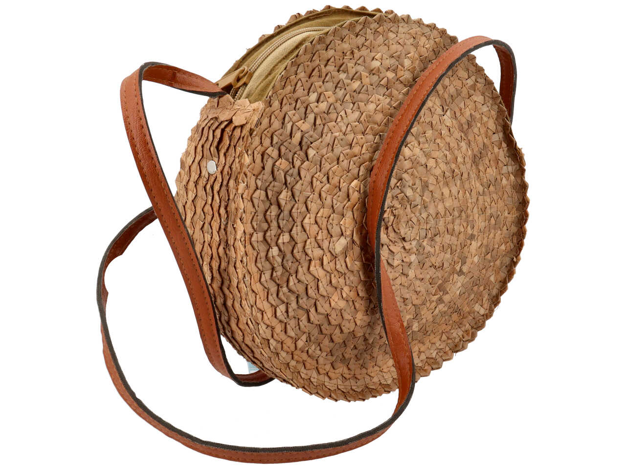 Borsa rotonda 25 cm colore beige