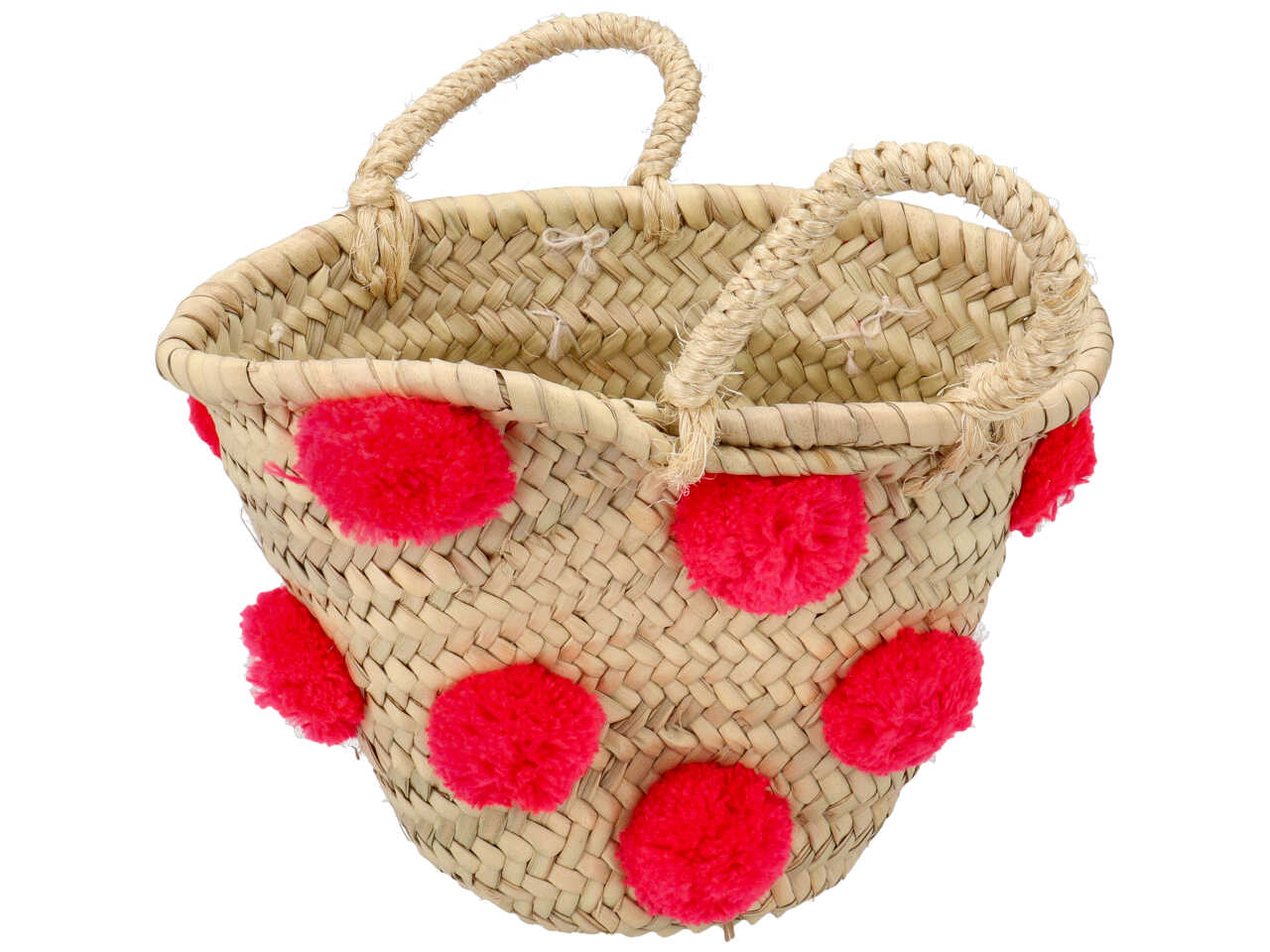 Borsetta mini con pompon colore fuxia 25x10x16cm
