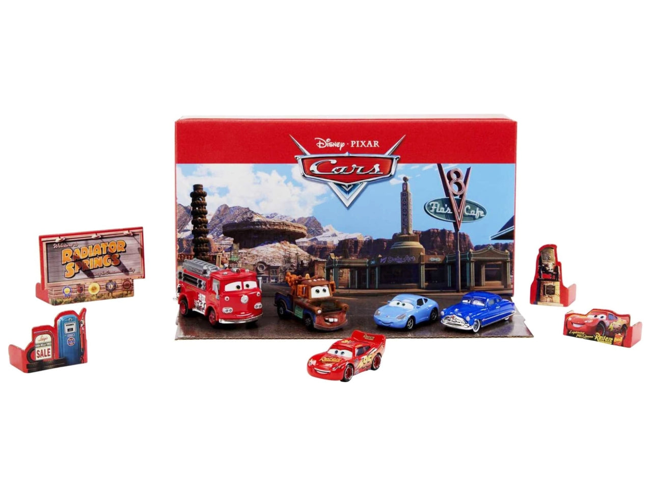 Disney cars veicoli racing style - confezione da 5 veicoli